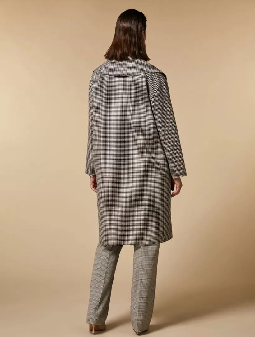 Shop Chequered Double-Faced Wool Coat Coats