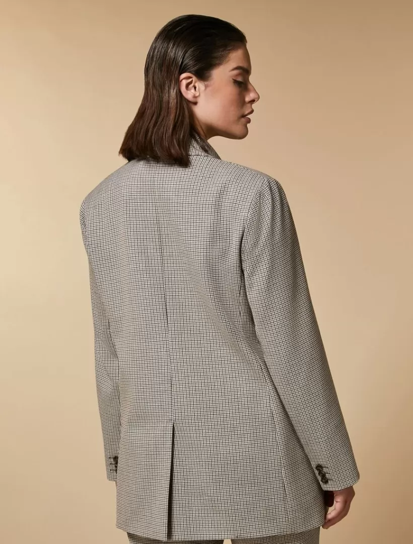 New Chequer-Patterned Blazer Jacket Jacket & Blazers