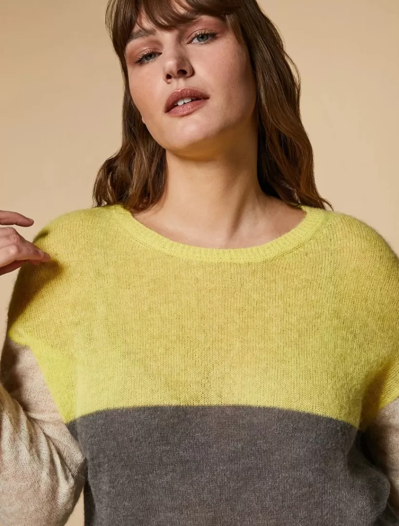 Discount Colourblock Alpaca Sweater Knitwear