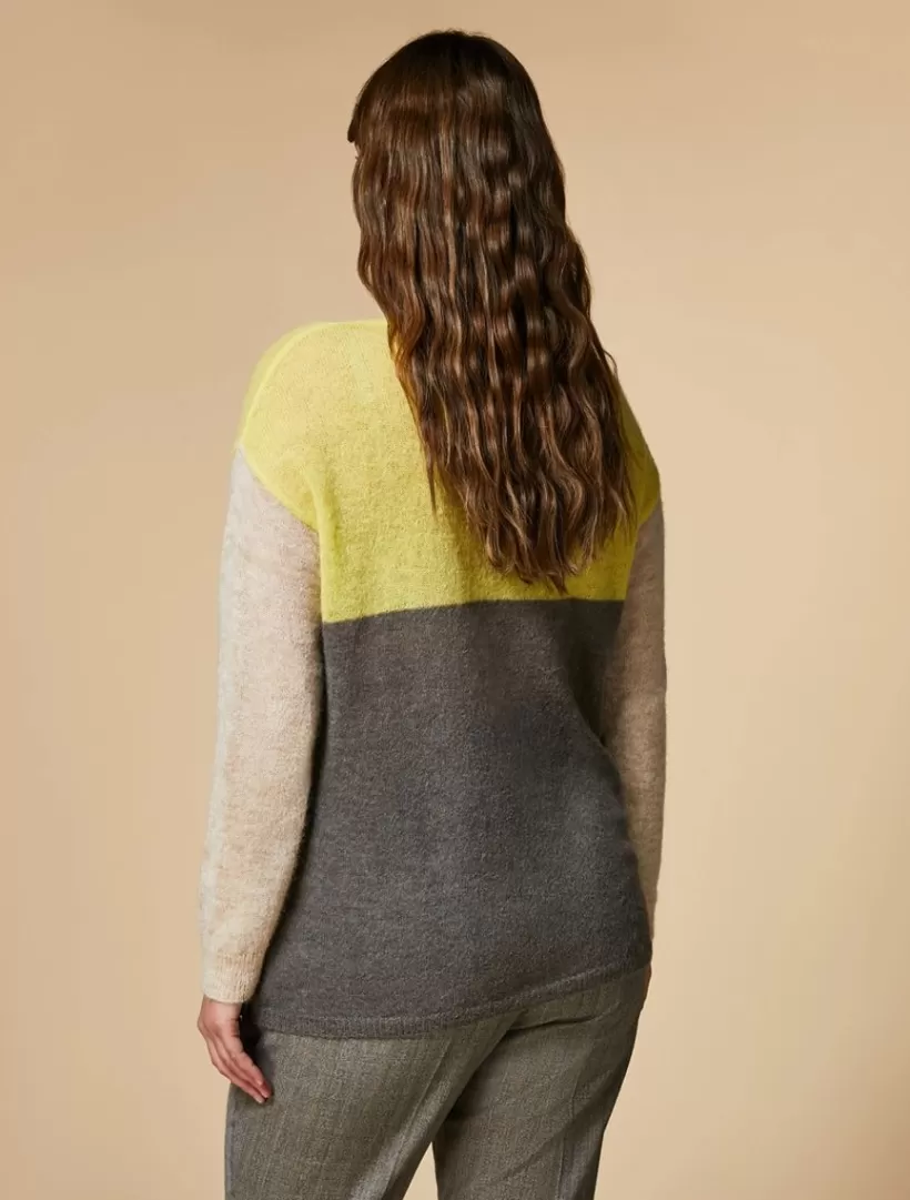 Discount Colourblock Alpaca Sweater Knitwear