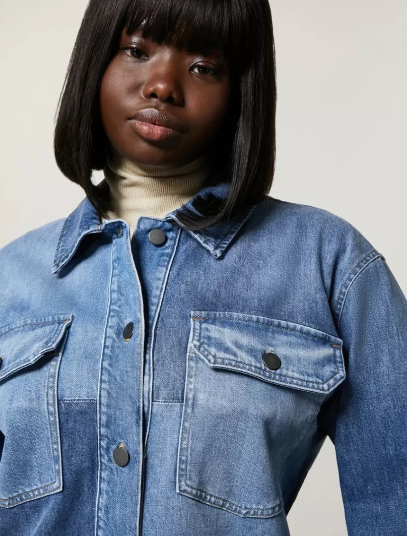 Hot Cotton Denim Tunic Jacket & Blazers