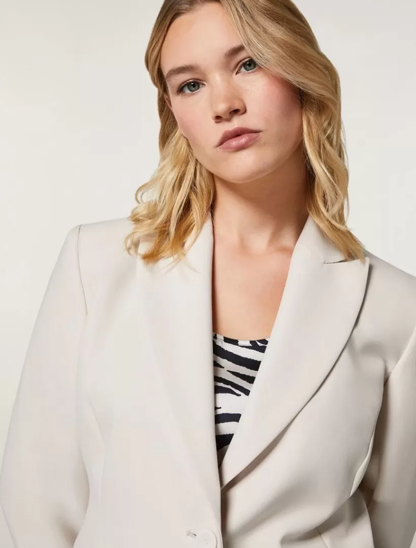 Fashion Crepe Envers Satin Blazer Jacket & Blazers