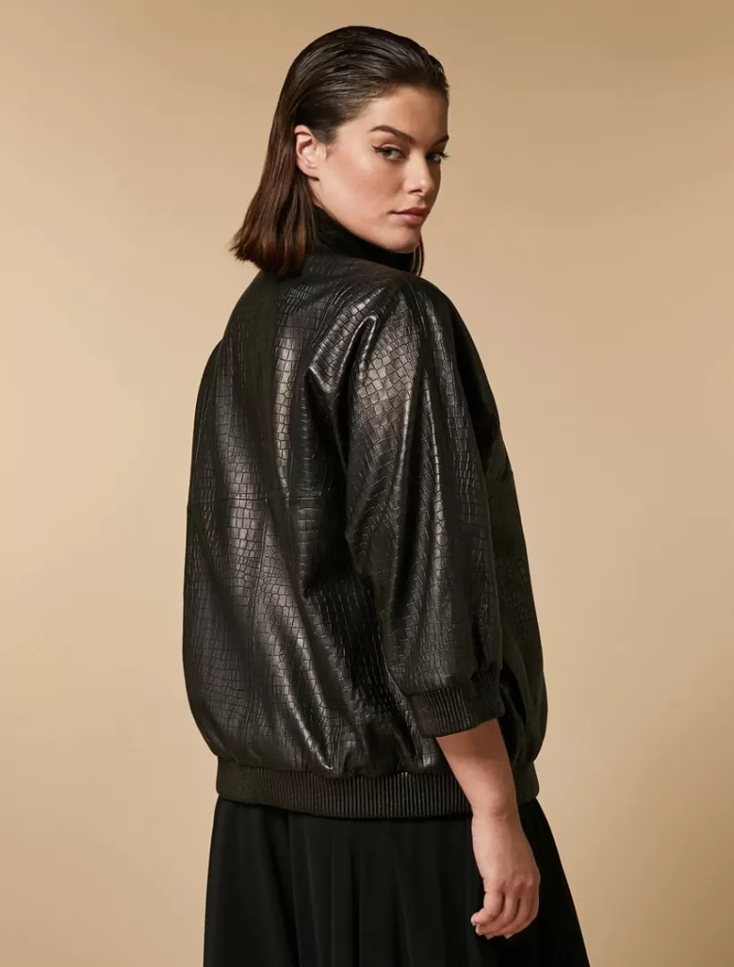 Flash Sale Crocodile-Print Nappa Leather Bomber Jacket Jacket & Blazers