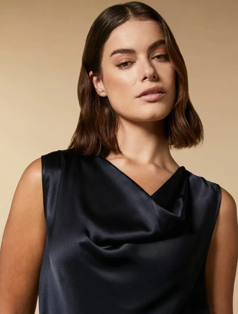 Shop Draped Satin Top Blouses & Shirts