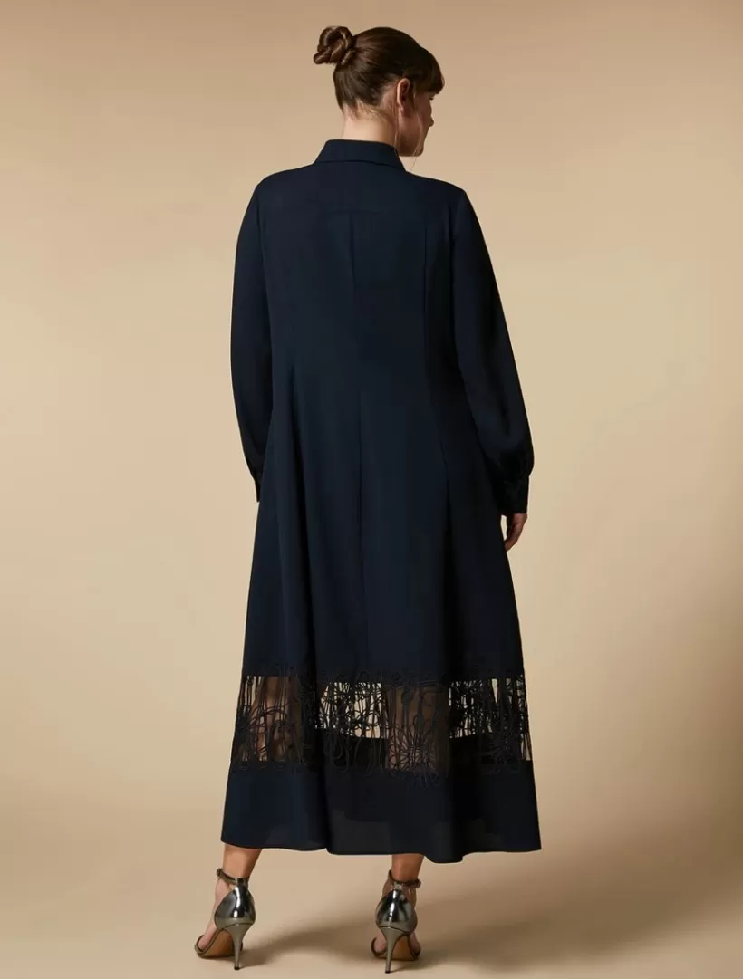 Cheap Embroidered Crepe Shirt Dress Dresses