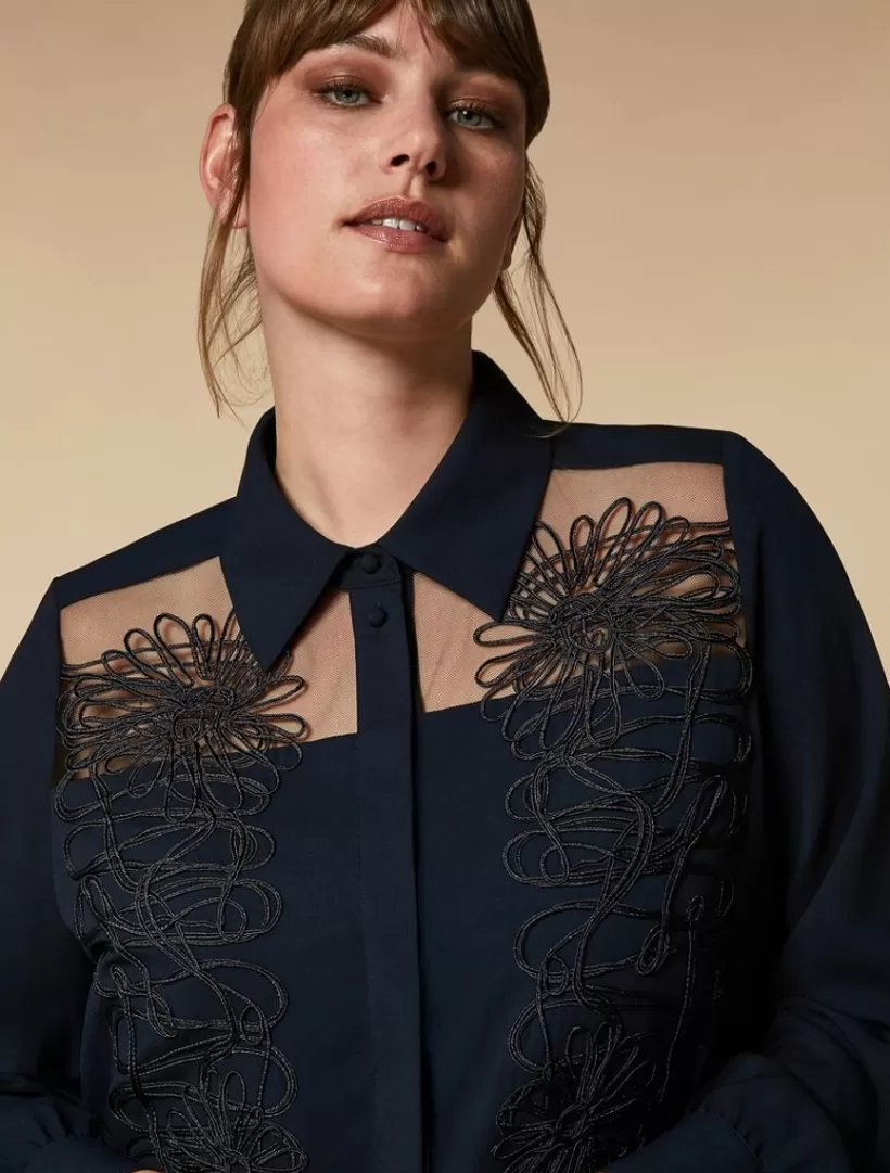 Flash Sale Embroidered Crepe Tunic Blouses & Shirts