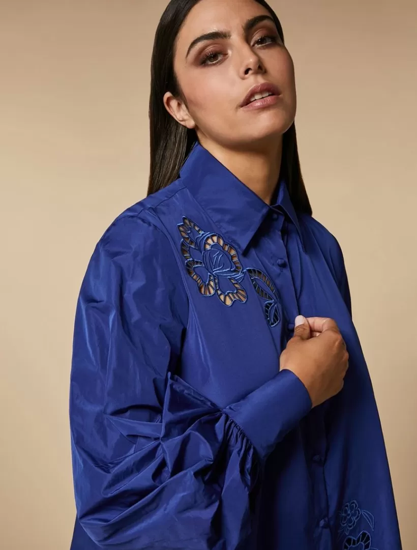 Hot Embroidered Taffeta Tunic Blouses & Shirts