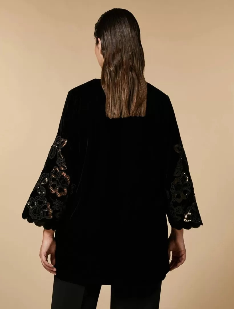 Fashion Embroidered Velvet Tunic Blouses & Shirts