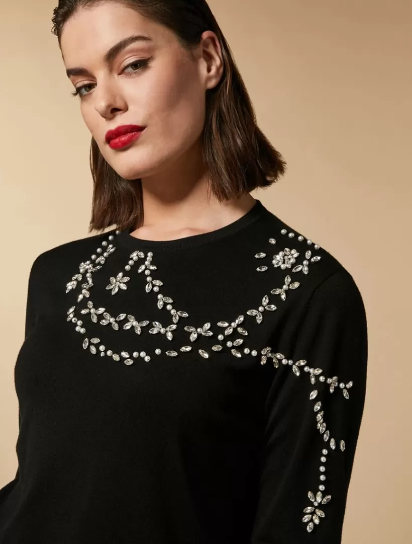 Cheap Embroidered Viscose Sweater Knitwear