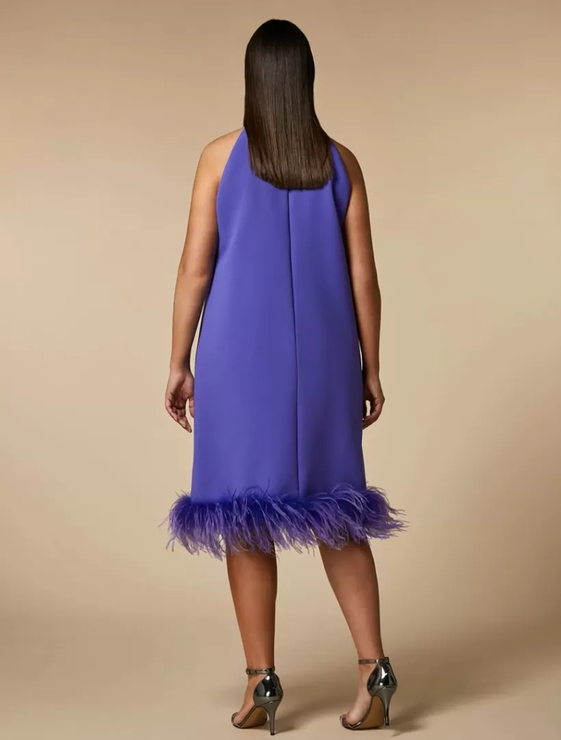 Discount Feather-Adorned Crepe Dress Dresses