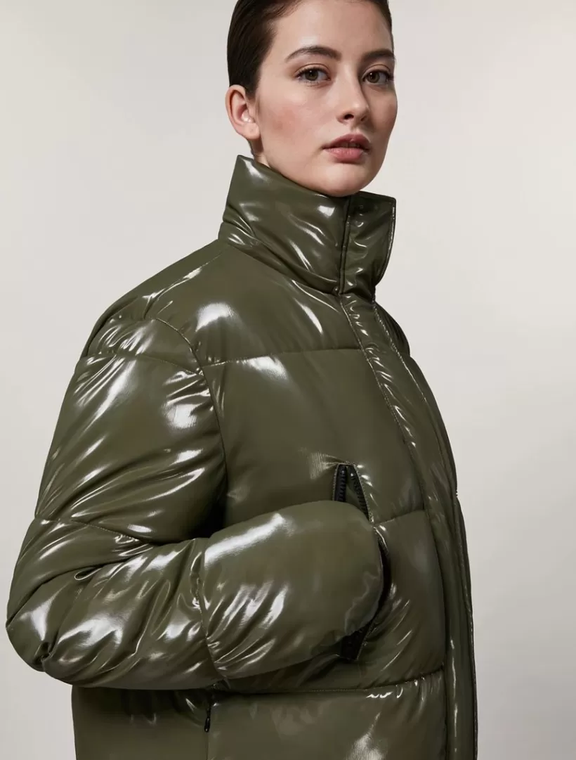 Shop Glossy Fabric Jacket Down Jackets