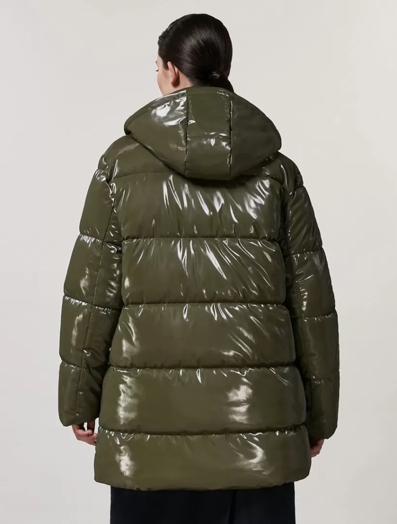 Shop Glossy Fabric Jacket Down Jackets