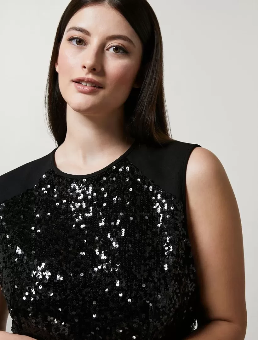 Clearance Jersey And Sequin Dress Dresses