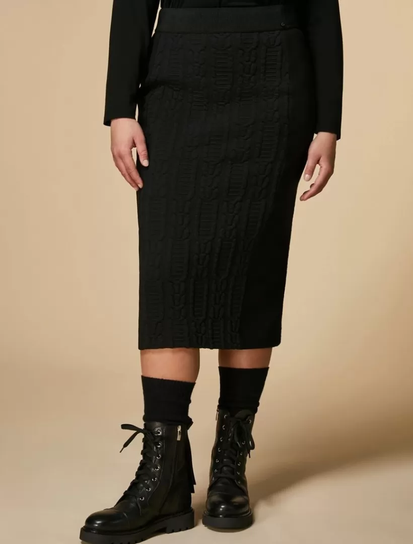 Store Jersey Skirt With Tricot Insert Skirts