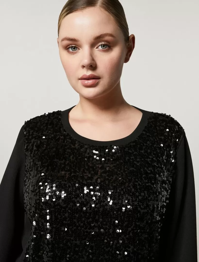 Fashion Jersey Sweatshirt With Sequins Tops & T-Shirts