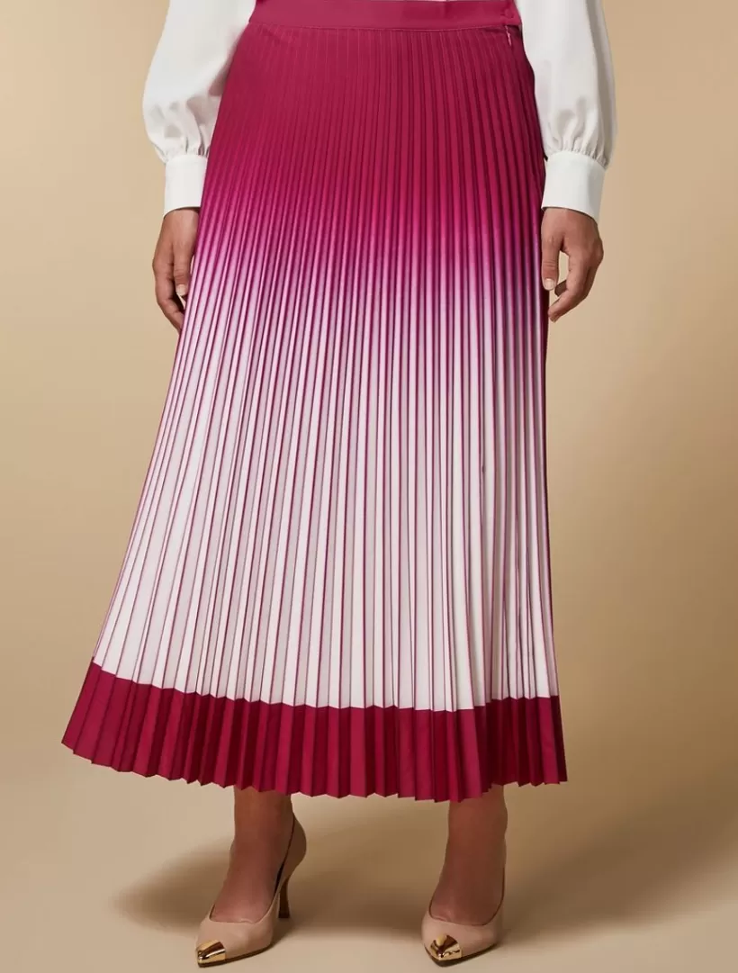 Cheap Long Pleated Crepe De Chine Skirt Skirts