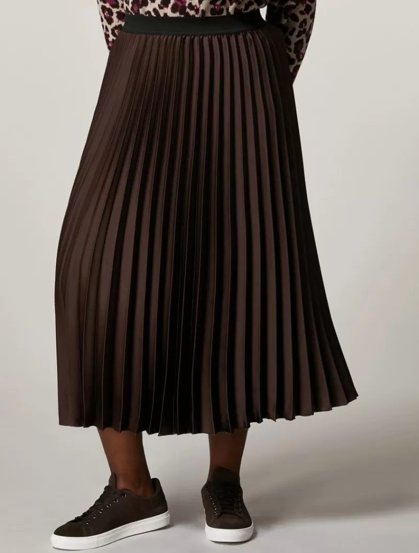 Cheap Long Pleated Satin Skirt Skirts