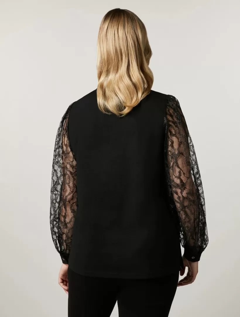 Sale Milano-Knit Fabric And Lace Sweatshirt Tops & T-Shirts