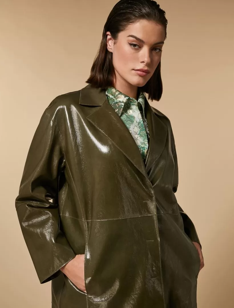 Online Patent Leather Duster Coat Coats