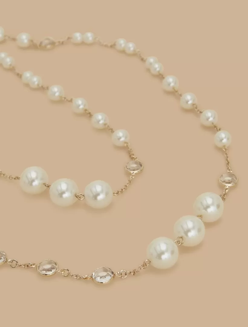 Cheap Pearl And Cabochon-Adorned Necklace Jewelry