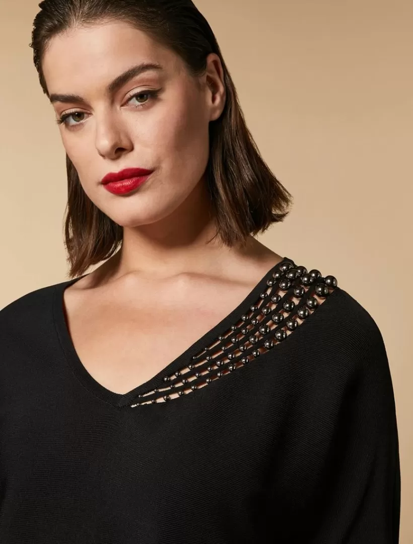 Flash Sale Pearl-Embellished Viscose Crepe Sweater Knitwear