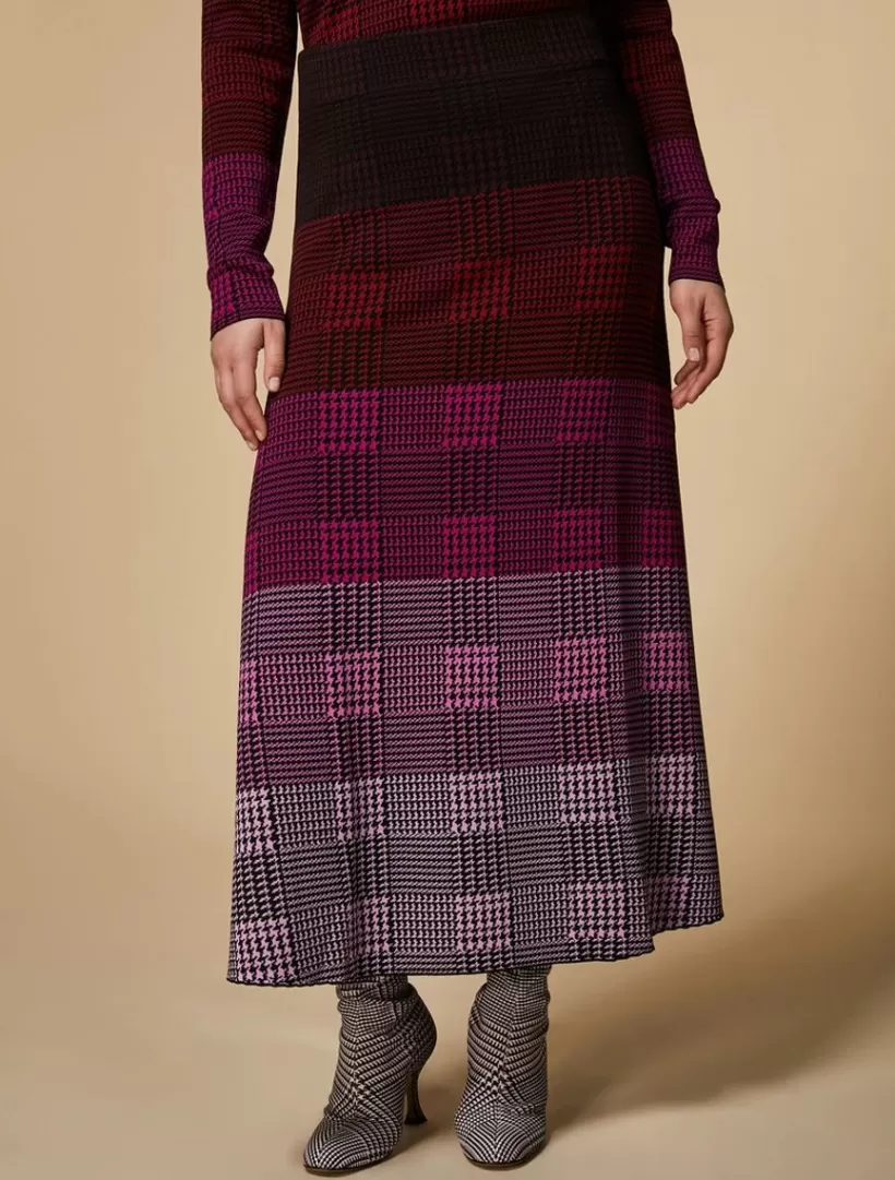 Sale Prince Of Wales Check Knit Skirt Skirts