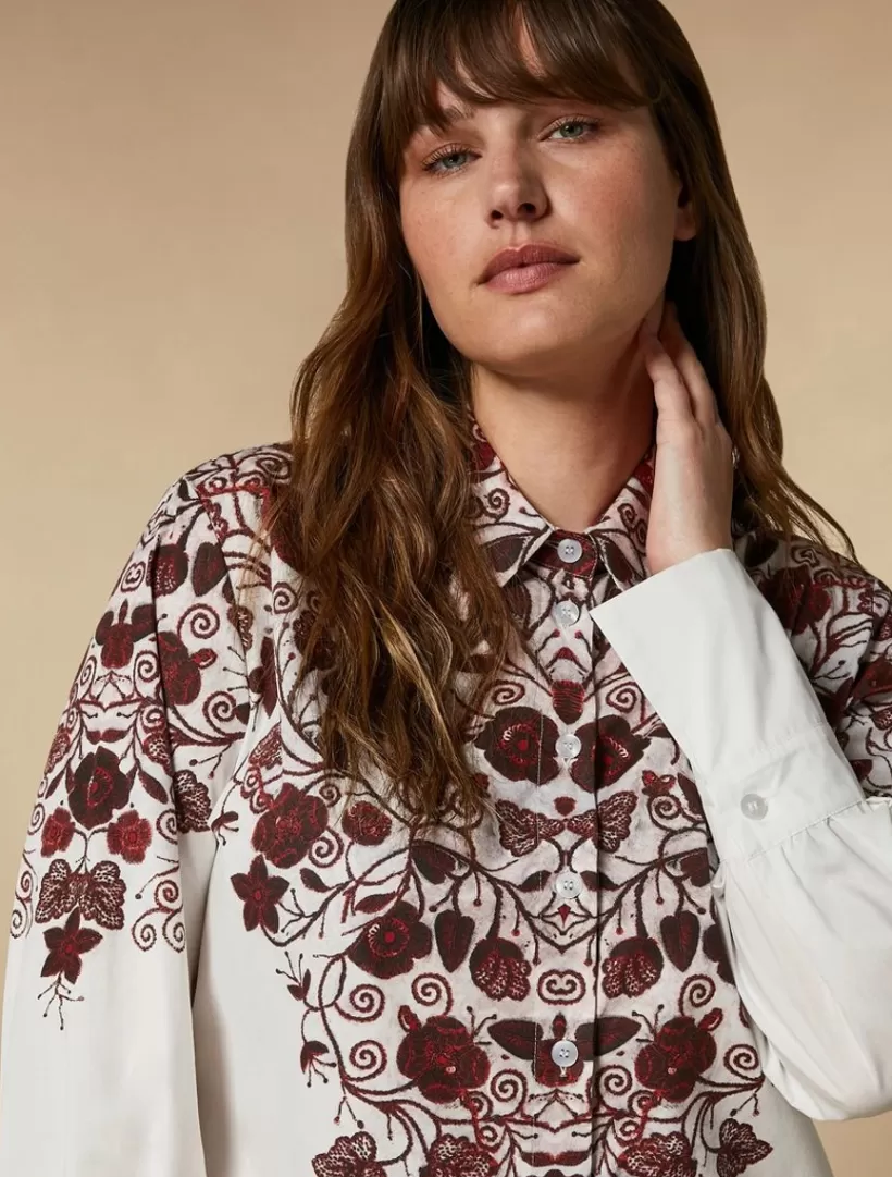 Sale Print-Adorned Poplin Shirt Blouses & Shirts