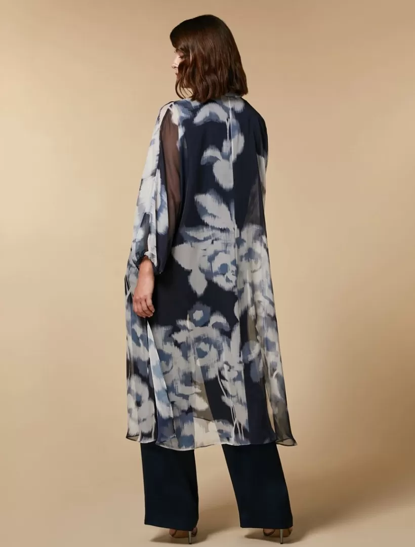 Discount Printed Chiffon Duster Coat Formalwear