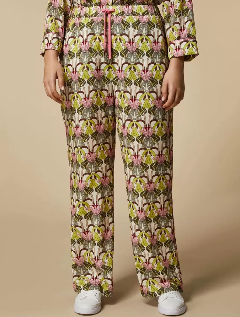 Best Printed Crepe De Chine Trousers Trousers