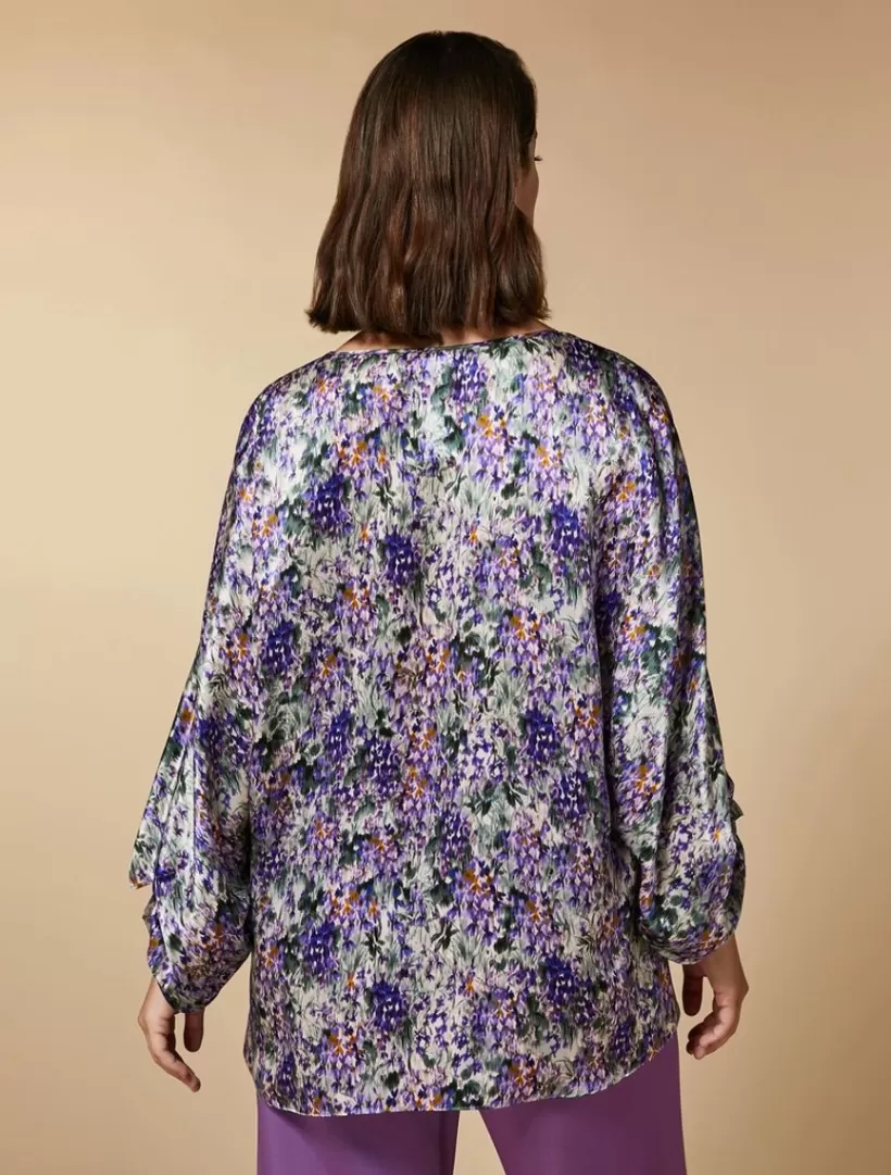 Sale Printed Silk Satin Tunic Blouses & Shirts