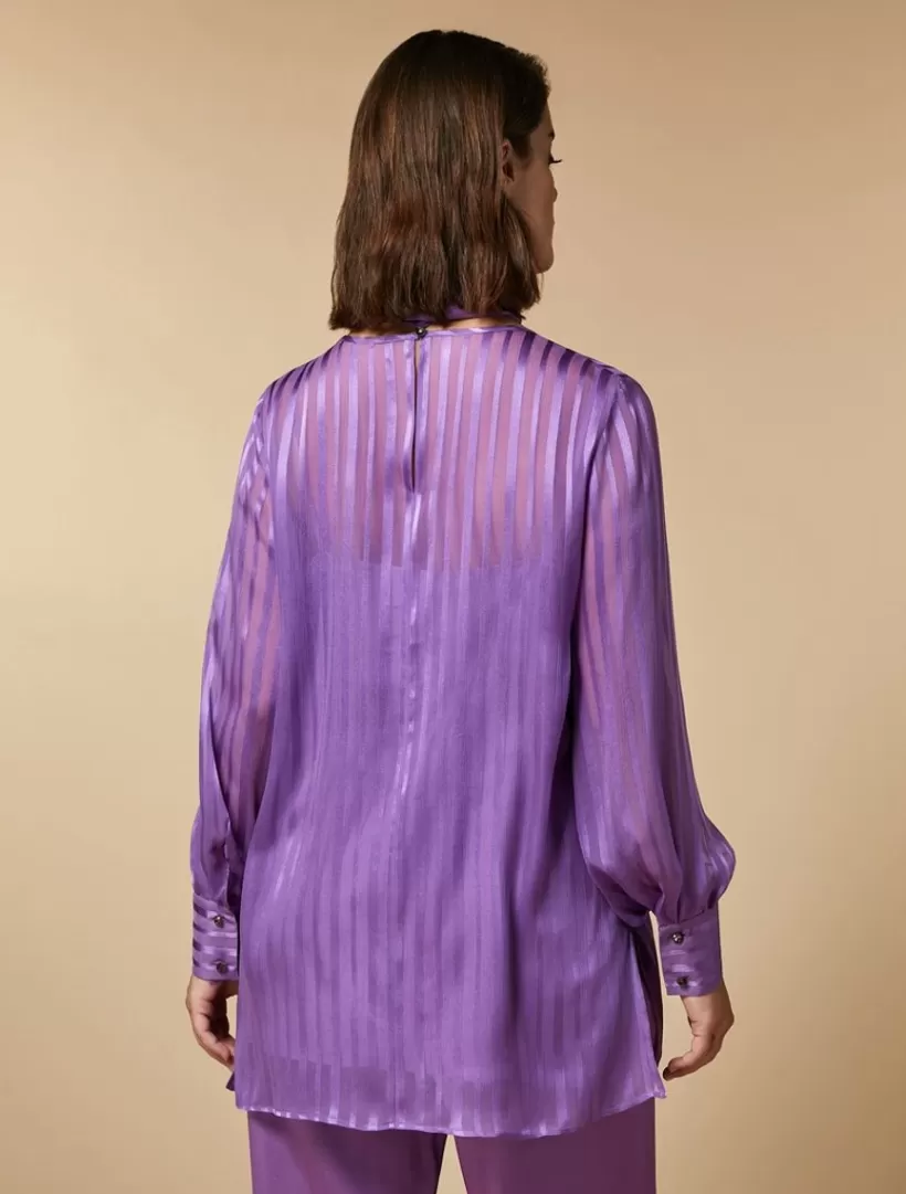 Outlet Pure Silk Crepon Tunic Blouses & Shirts