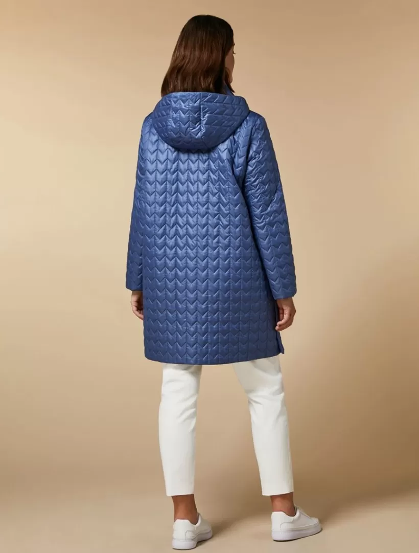 Online Quilted Houndstooth Down Jacket Down Jackets