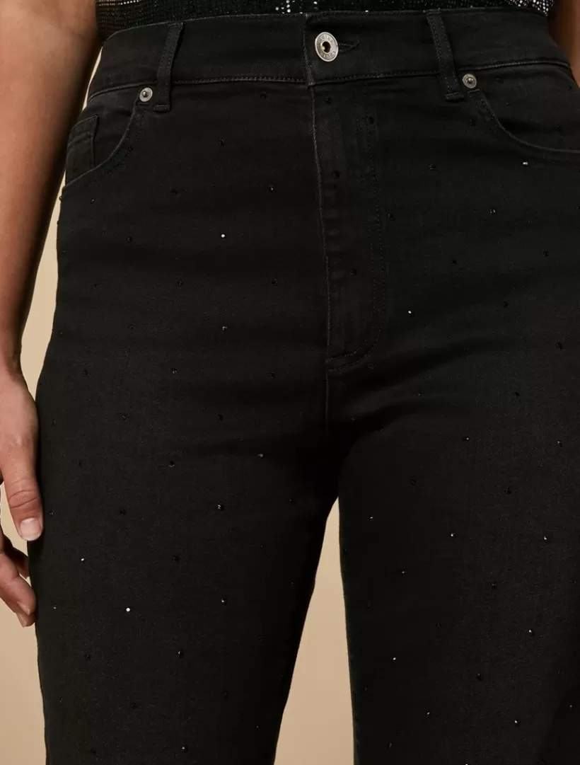 Online Regular Jeans With Rhinestones Trousers