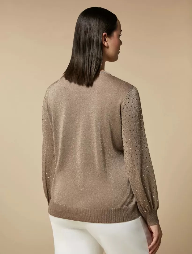 Discount Rhinestone-Adorned Viscose Sweater Knitwear