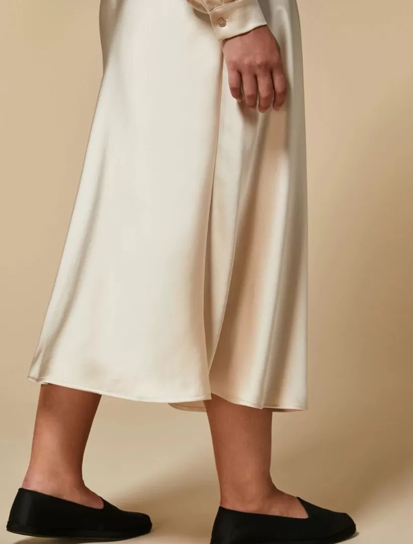 Hot Satin Midi Skirt Skirts