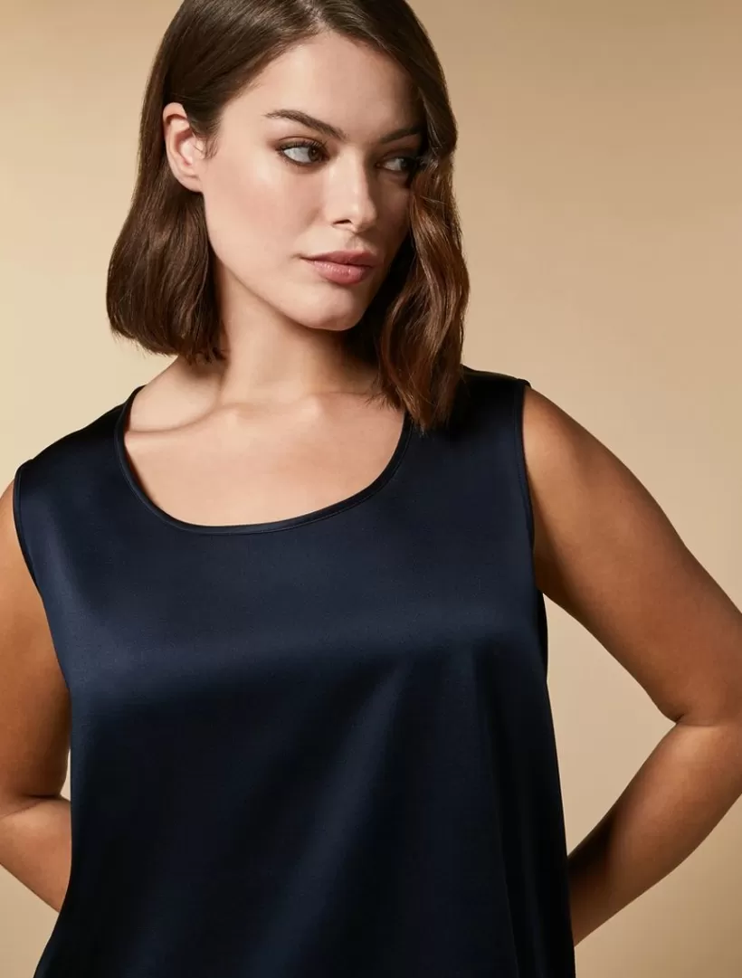 Discount Shiny Fabric Top Blouses & Shirts