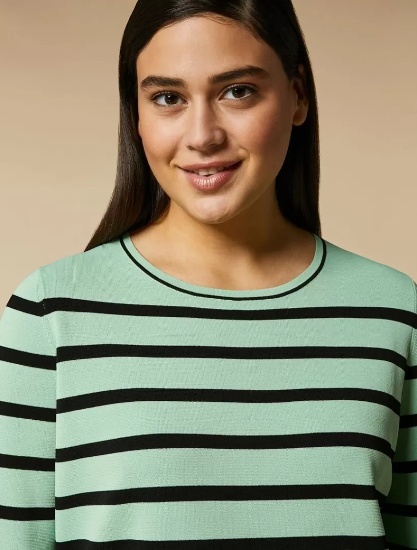 Clearance Striped Viscose Sweater Knitwear