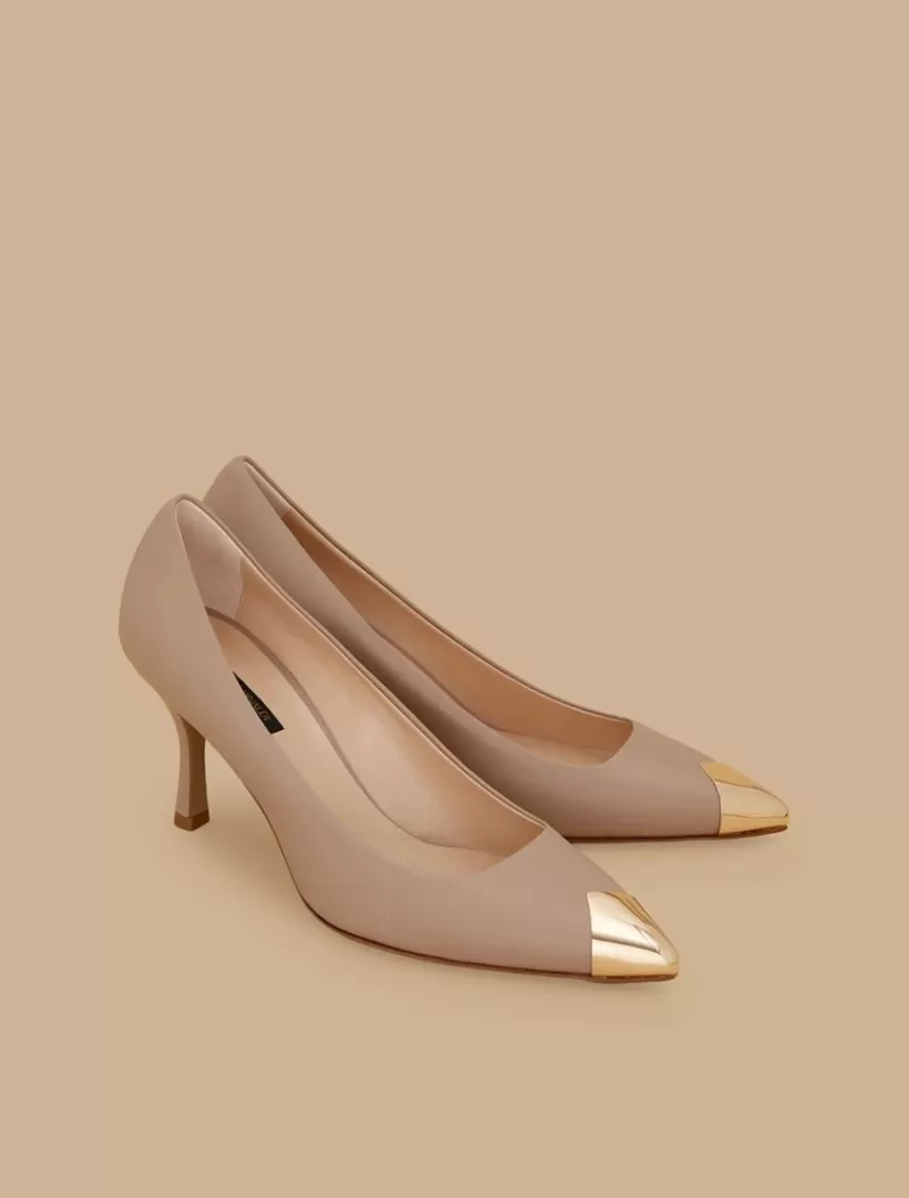 Outlet Two-Tone Leather Court Shoes Shoes