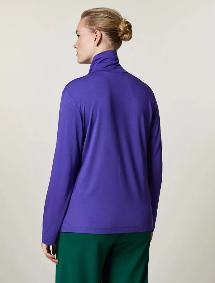 Cheap Viscose Jersey Polo-Neck Sweater Tops & T-Shirts