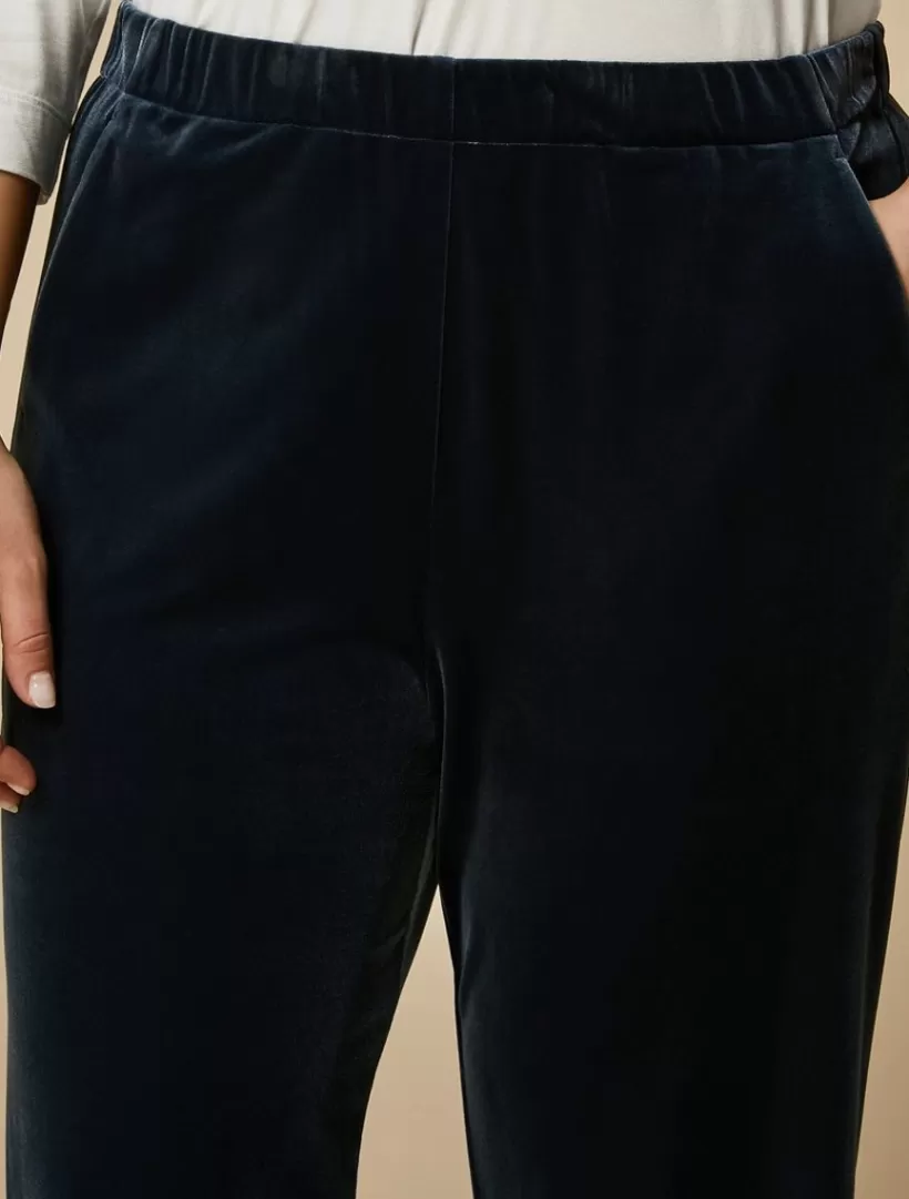 New Wide-Leg Velvet Jersey Trousers Trousers