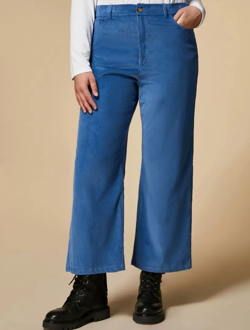 Discount Wide-Leg Velvet Trousers Trousers